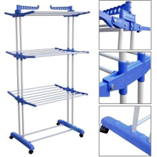 Складана стійка, сушарка для одягу, білизни 3 Tiers Garment Rack With Wheels K12-120 металева