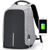 Рюкзак антивор Antivor MADORU з захистом від кишень і з USB, сірий