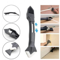 Силіконовий шпатель скребок для герметика та силікону з насадками Silicon Towel Scrapper Чорний
