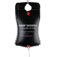 Підвісний душ для кемпінгу та дачі 20л, Camp Shower, гумовий душ пакет для туризму, чорний, з лійкою