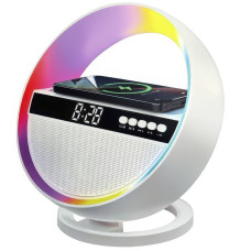 Нічник-Bluetooth колонка з годинником, швидким заряджанням і RGB-підсвіткою G5 Акумуляторний