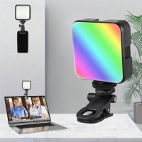 Накамерний відеосвітло AY-83 з акумулятором, міні RGB LED з прищіпкою