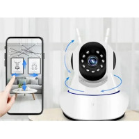 Бездротова поворотна Wi-Fi IP-камера PRO Q5, з датчиком руху та нічним баченням, біла