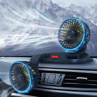 Подвійний вентилятор Vehicle Fan X666 автомобільний від прикурювача з двома головками для авто
