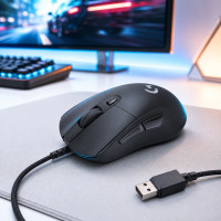 Провідна ігрова миша Logitech G403 з оптичним сенсором 12000 DPI та 6 кнопками, чорна