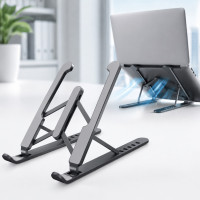Регульована складана підставка Laptop Stand для ноутбука 10–17,3″, 6 рівнів висоти, чорна